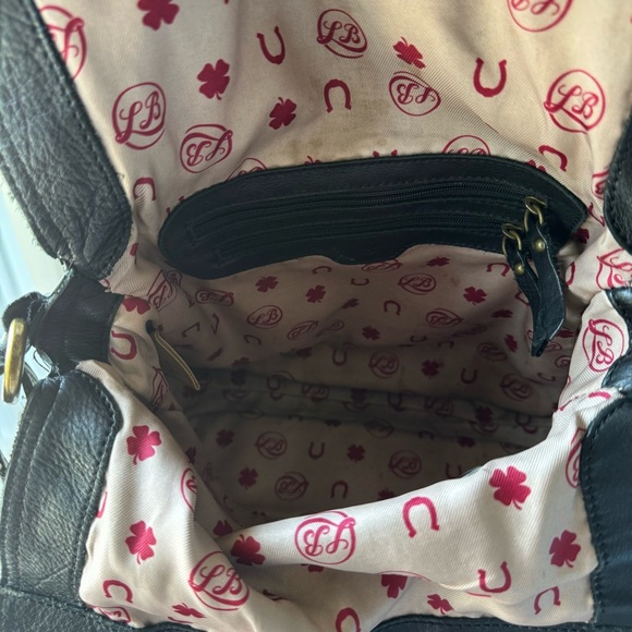 Lucky Brand 100% Black Leather Tote / Crossbody with studs - Picture 6 of 16